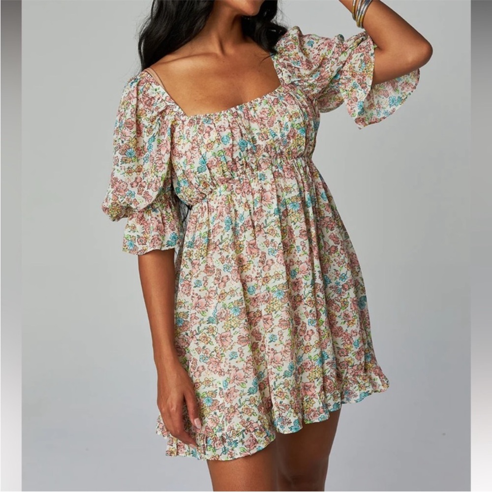 Buddy Love Pink and Green Ruffled Tiered Sundress